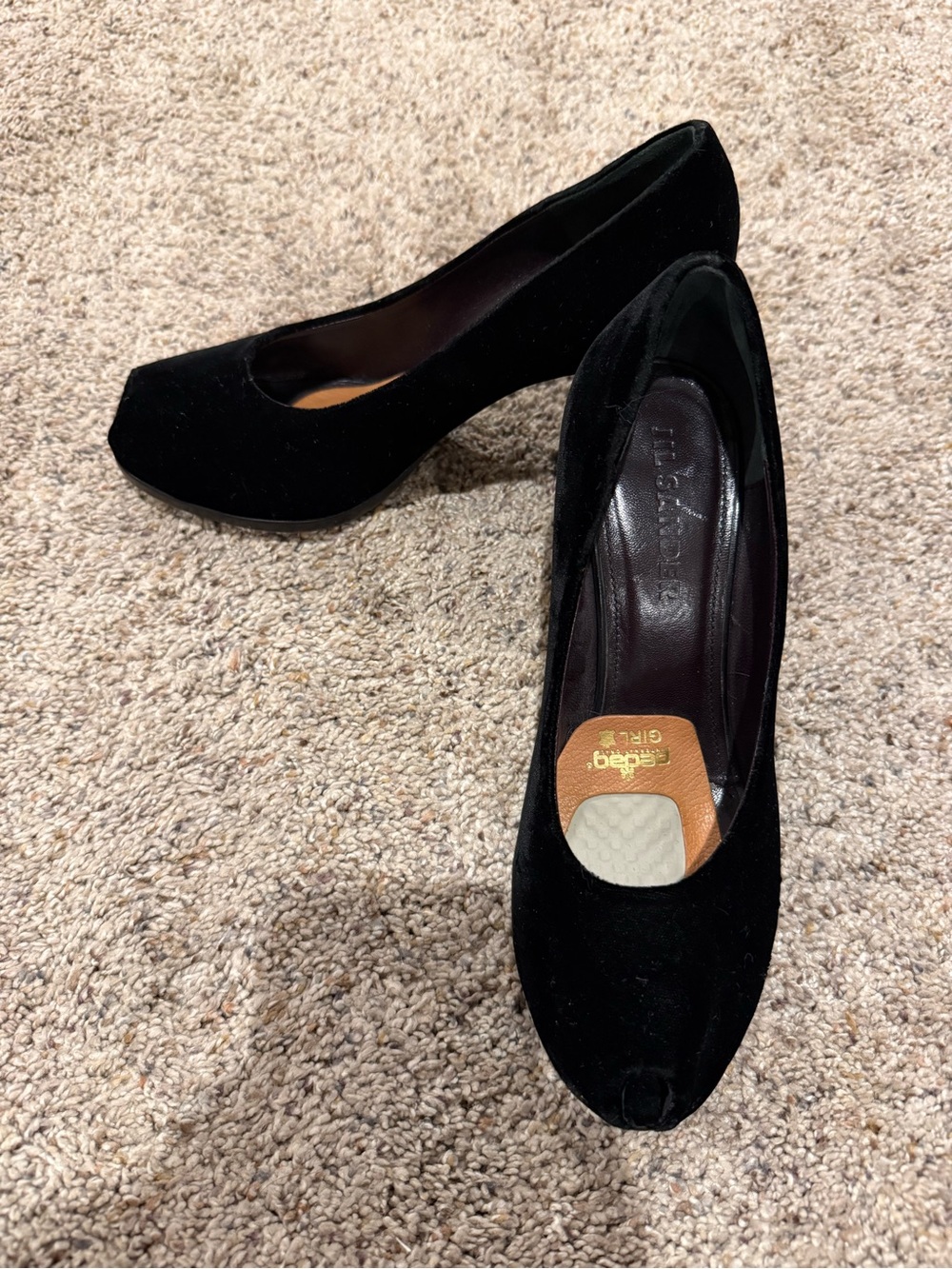 Jil Sander Black Velvet Women's Pump - Classic Court Shoe